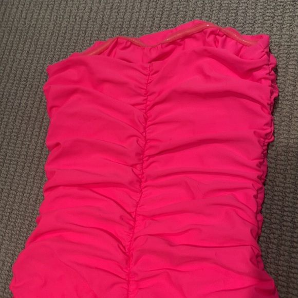 Bright pink tiger mist strapless bodycon dress - Picture 5 of 5